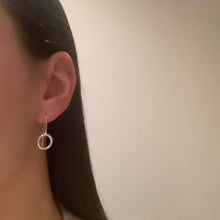 Load image into Gallery viewer, Straight hammered silver open circle drops