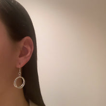 Load image into Gallery viewer, Double open circle silver drops