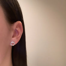 Load image into Gallery viewer, Twined silver circle studs