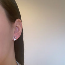 Load image into Gallery viewer, Hammered silver double "bubble" open circle studs