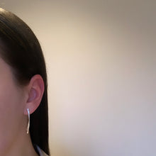 Load image into Gallery viewer, Twined silver bar drops