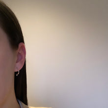 Load image into Gallery viewer, Hammered silver half hoop "bubble" earrings