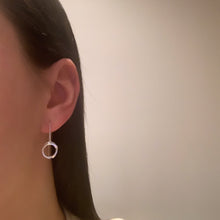 Load image into Gallery viewer, Twined silver circle drops