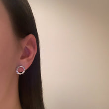 Load image into Gallery viewer, Twined silver circle studs