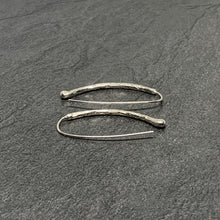 Load image into Gallery viewer, Hammered silver "bubble" hook earrings