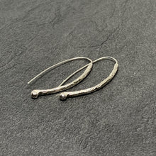 Load image into Gallery viewer, Hammered silver "bubble" hook earrings