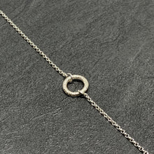 Load image into Gallery viewer, Hammered silver open circle pendant