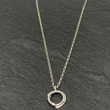 Load image into Gallery viewer, Twined silver circle pendant