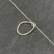 Load image into Gallery viewer, Hammered silver &quot;pebble&quot; pendant
