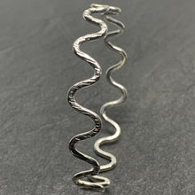 Load image into Gallery viewer, Hammered silver curly bangle
