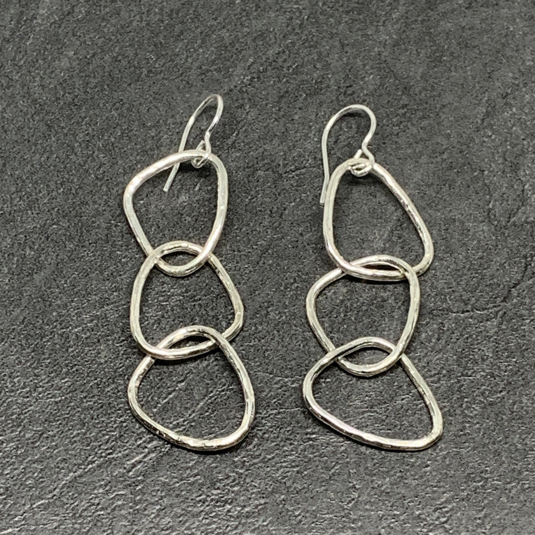 Hammered silver triple 