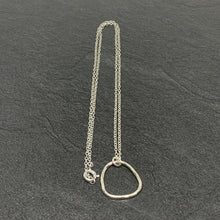 Load image into Gallery viewer, Hammered silver &quot;pebble&quot; pendant
