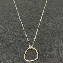 Load image into Gallery viewer, Hammered silver &quot;pebble&quot; pendant
