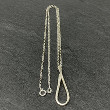 Load image into Gallery viewer, Hammered silver &quot;tear&quot; pendant
