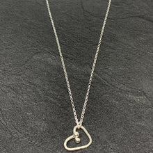 Load image into Gallery viewer, Hammered silver &quot;heart&quot; pendant
