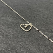 Load image into Gallery viewer, Hammered silver &quot;heart&quot; pendant
