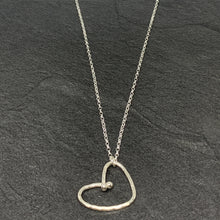 Load image into Gallery viewer, Hammered silver &quot;heart&quot; pendant
