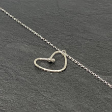 Load image into Gallery viewer, Hammered silver &quot;heart&quot; pendant
