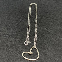 Load image into Gallery viewer, Hammered silver &quot;heart&quot; pendant
