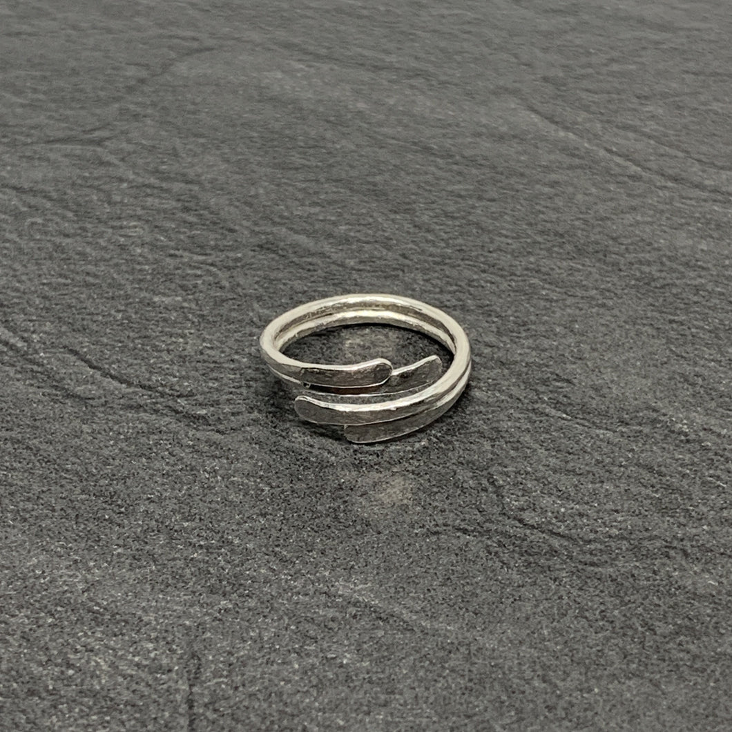 Twined silver ring