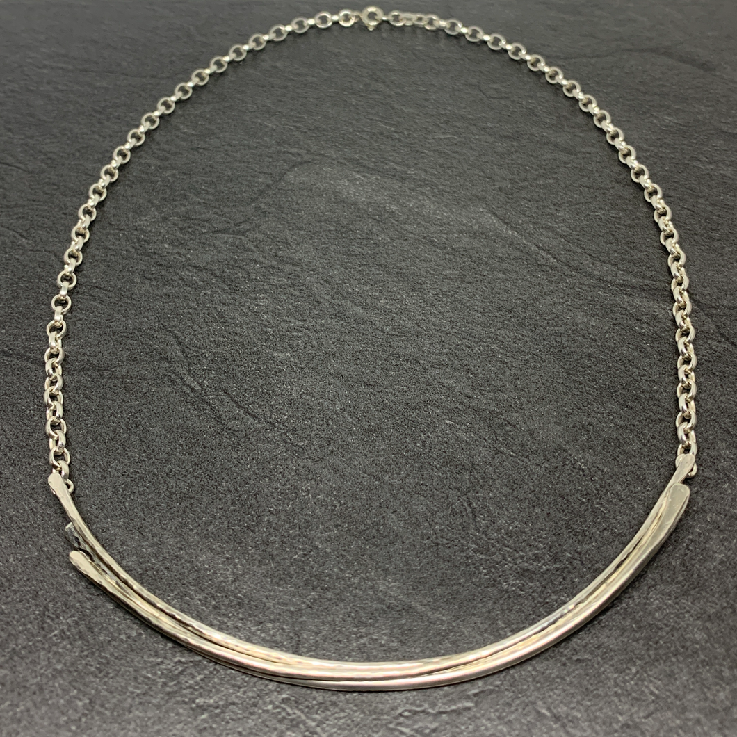 Twined silver necklet