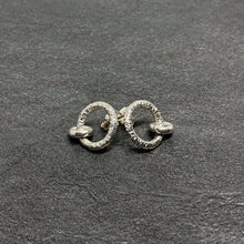 Load image into Gallery viewer, *NEW* Interlocking silver hoop studs (I)
